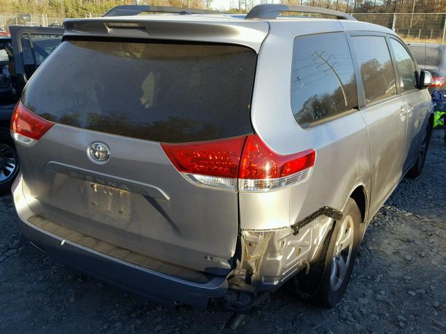 5TDKK3DC8BS008498 - 2011 TOYOTA SIENNA LE SILVER photo 4