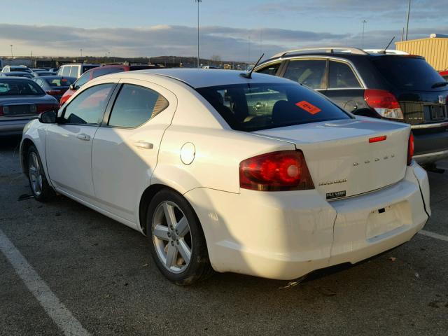 1C3CDZAB6DN644475 - 2013 DODGE AVENGER SE WHITE photo 3