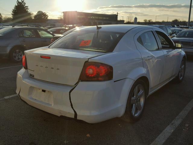 1C3CDZAB6DN644475 - 2013 DODGE AVENGER SE WHITE photo 4