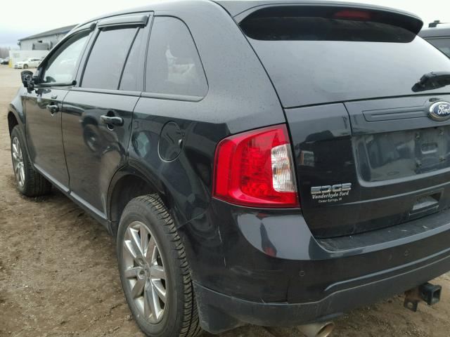 2FMDK4JCXDBC11816 - 2013 FORD EDGE SEL BLACK photo 3