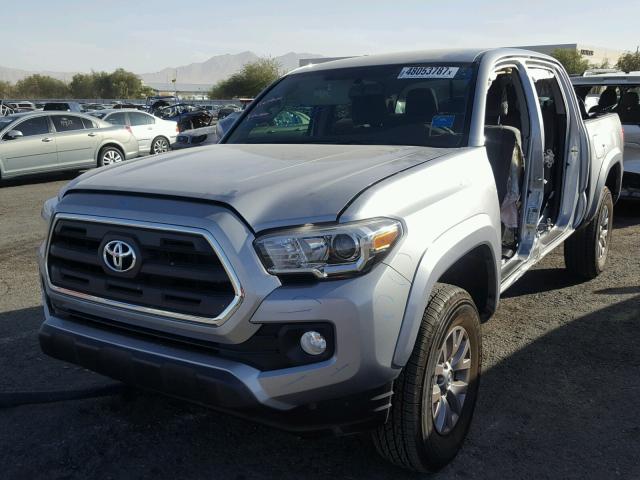 5TFAZ5CN0HX037714 - 2017 TOYOTA TACOMA DOU SILVER photo 2