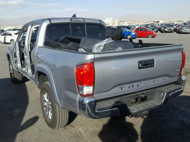 5TFAZ5CN0HX037714 - 2017 TOYOTA TACOMA DOU SILVER photo 3