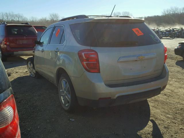 2GNALCEK2G1116653 - 2016 CHEVROLET EQUINOX LT GOLD photo 3