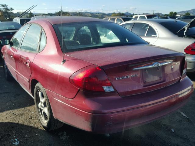 1FAFP55273A182457 - 2003 FORD TAURUS SES RED photo 3