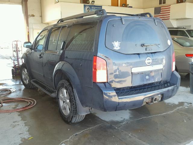 5N1AR18B08C628796 - 2008 NISSAN PATHFINDER BLACK photo 3