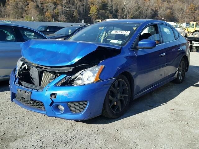 3N1AB7AP9DL607318 - 2013 NISSAN SENTRA S BLUE photo 2