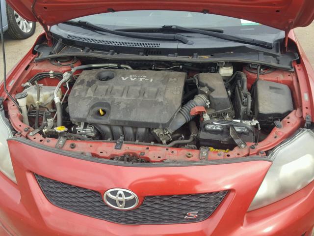 1NXBU4EE7AZ286217 - 2010 TOYOTA COROLLA BA RED photo 7