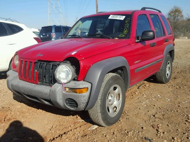 1J4GK48K34W323834 - 2004 JEEP LIBERTY SP RED photo 2