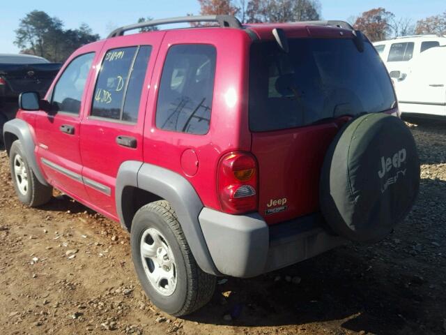 1J4GK48K34W323834 - 2004 JEEP LIBERTY SP RED photo 3