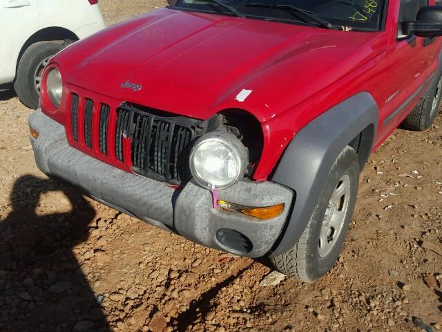 1J4GK48K34W323834 - 2004 JEEP LIBERTY SP RED photo 9