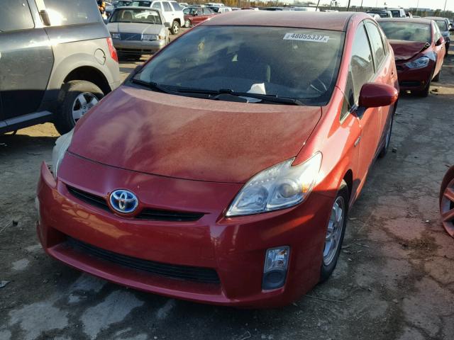 JTDKN3DU6A0245508 - 2010 TOYOTA PRIUS RED photo 2