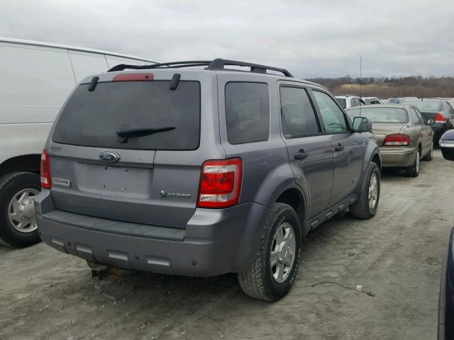 1FMCU59H68KA53059 - 2008 FORD ESCAPE HEV GRAY photo 4