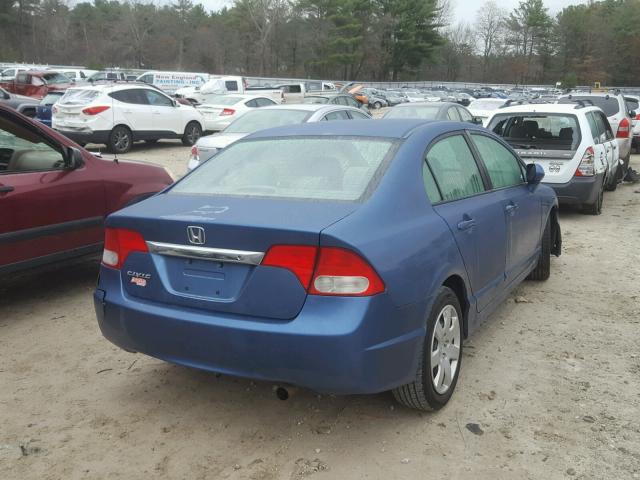 2HGFA16599H501947 - 2009 HONDA CIVIC LX BLUE photo 4