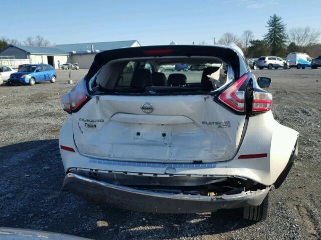 5N1AZ2MH1FN238730 - 2015 NISSAN MURANO S WHITE photo 9