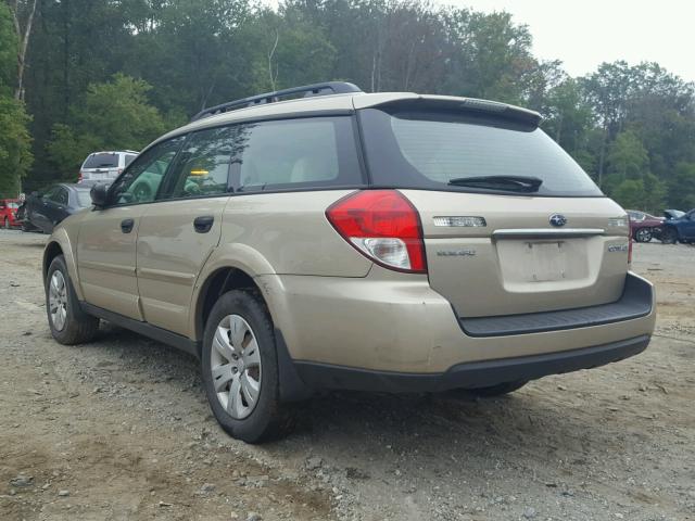 4S4BP60C886343452 - 2008 SUBARU OUTBACK TAN photo 3