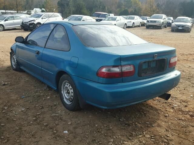 1HGEJ2227RL000135 - 1994 HONDA CIVIC DX GREEN photo 3