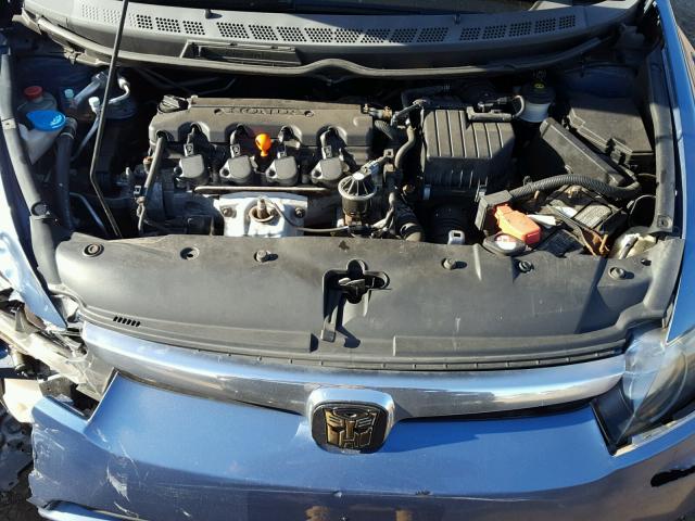 2HGFA16876H527341 - 2006 HONDA CIVIC EX BLUE photo 7