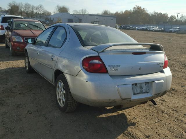 1B3ES56C64D512702 - 2004 DODGE NEON SXT SILVER photo 3