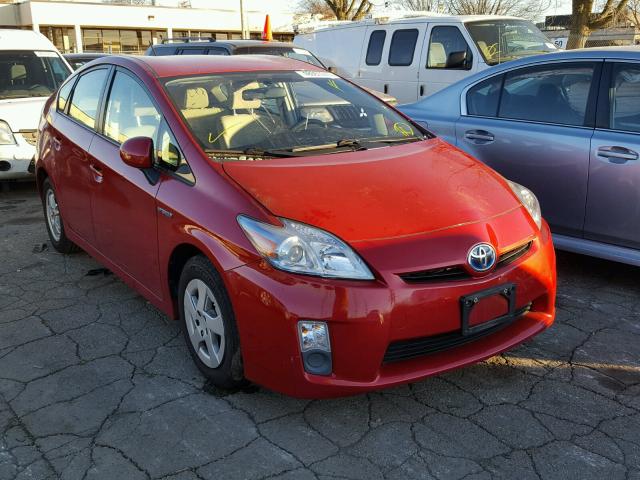 JTDKN3DUXA0207750 - 2010 TOYOTA PRIUS RED photo 1