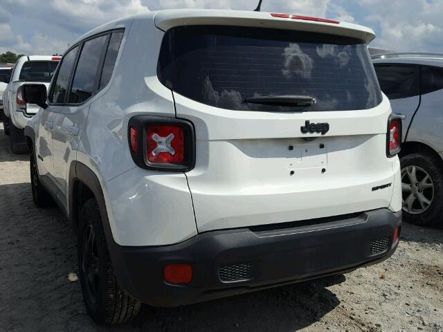 ZACCJAAT2GPC95762 - 2016 JEEP RENEGADE S WHITE photo 3