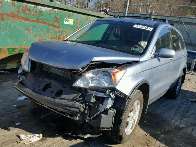 5J6RE4H73AL045459 - 2010 HONDA CR-V EXL BLUE photo 2