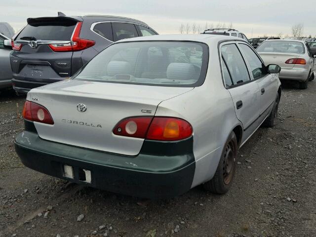 2T1BR12E21C843590 - 2001 TOYOTA COROLLA CE SILVER photo 4