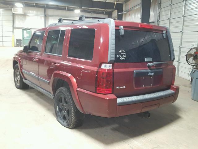 1J8HG48KX7C501474 - 2007 JEEP COMMANDER MAROON photo 3