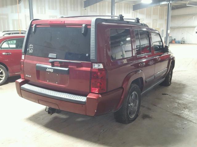 1J8HG48KX7C501474 - 2007 JEEP COMMANDER MAROON photo 4