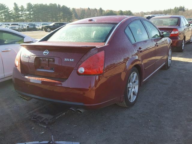 1N4BA41E58C823448 - 2008 NISSAN MAXIMA SE RED photo 4