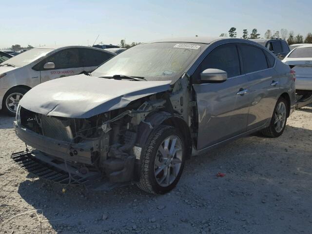 3N1AB7AP8EY257944 - 2014 NISSAN SENTRA S GRAY photo 2