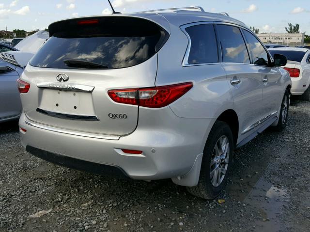 5N1AL0MM5EC516459 - 2014 INFINITI QX60 SILVER photo 4