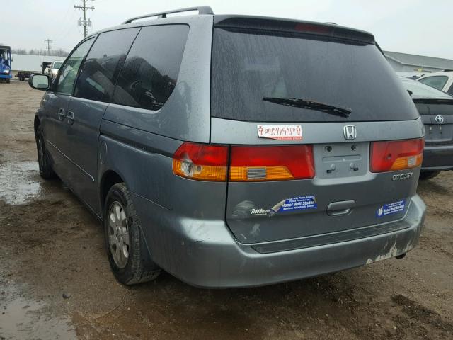 5FNRL18652B001212 - 2002 HONDA ODYSSEY EX GRAY photo 3