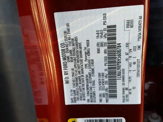 1LN6L9RP8H5608784 - 2017 LINCOLN CONTINENTA Rot Foto 10