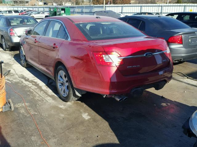 1FAHP2EWXBG156859 - 2011 FORD TAURUS SEL RED photo 3