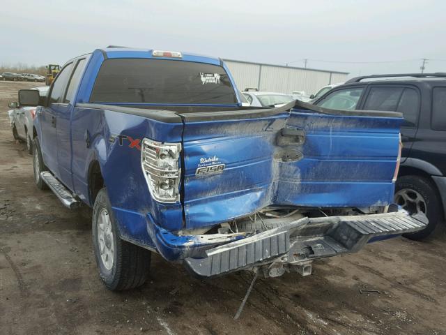 1FTEX1CW2AFD76186 - 2010 FORD F150 SUPER BLUE photo 3