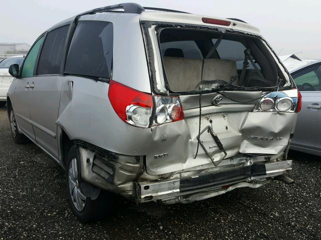 5TDZK23C87S026808 - 2007 TOYOTA SIENNA CE SILVER photo 3