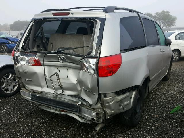 5TDZK23C87S026808 - 2007 TOYOTA SIENNA CE SILVER photo 4