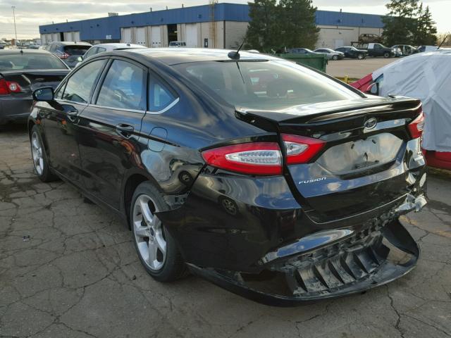 3FA6P0HD0GR278507 - 2016 FORD FUSION SE BLACK photo 3