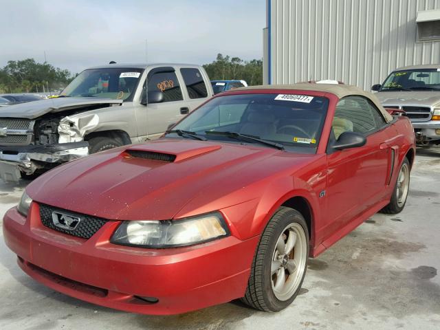 1FAFP45X32F105933 - 2002 FORD MUSTANG GT RED photo 2