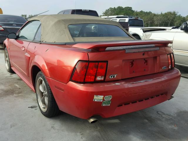 1FAFP45X32F105933 - 2002 FORD MUSTANG GT RED photo 3