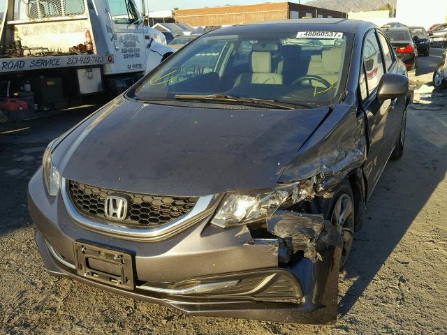 19XFB2F50DE045522 - 2013 HONDA CIVIC LX GRAY photo 2