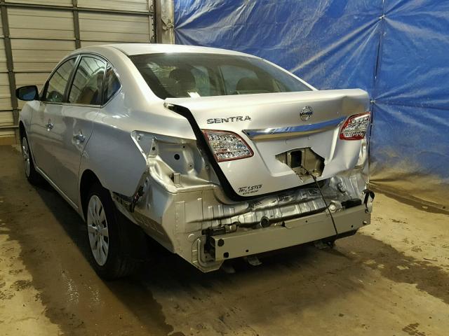 3N1AB7AP1FY379949 - 2015 NISSAN SENTRA S SILVER photo 3