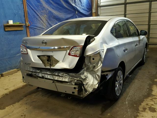 3N1AB7AP1FY379949 - 2015 NISSAN SENTRA S SILVER photo 4