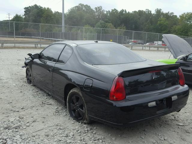 2G1WM16K869262806 - 2006 CHEVROLET MONTE CARL შავი ფოტო 3