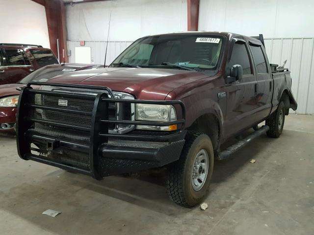 1FTNW21L14EC81159 - 2004 FORD F250 SUPER MAROON photo 2