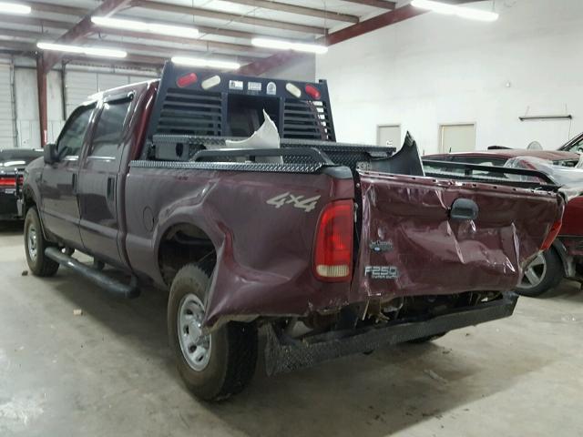 1FTNW21L14EC81159 - 2004 FORD F250 SUPER MAROON photo 3