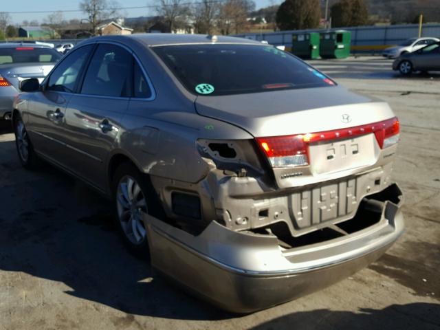 KMHFC46F47A190387 - 2007 HYUNDAI AZERA SE GOLD photo 3