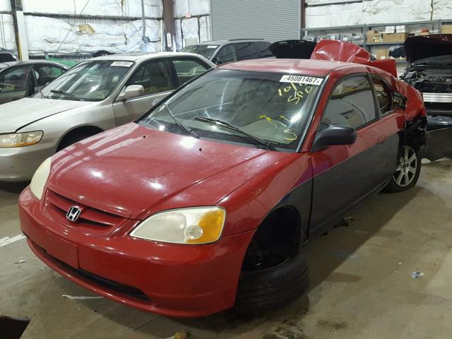 1HGEM22552L097505 - 2002 HONDA CIVIC LX TWO TONE photo 2