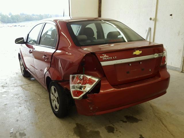 KL1TD5DE3AB123731 - 2010 CHEVROLET AVEO LS BURGUNDY photo 3