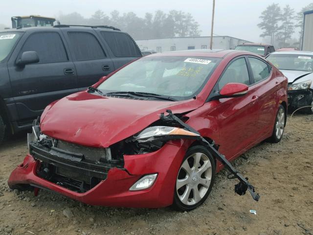 KMHDH4AE4CU265489 - 2012 HYUNDAI ELANTRA GL RED photo 2